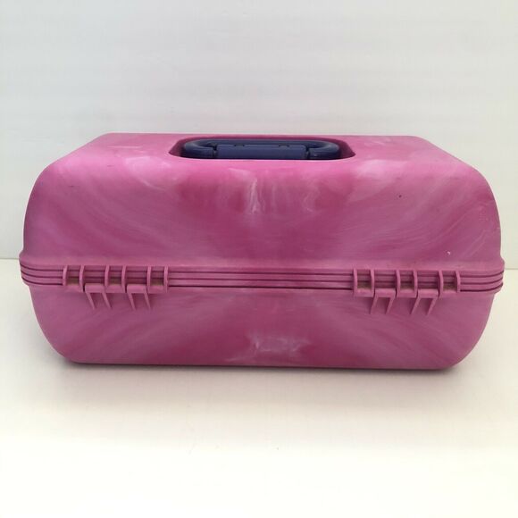 Vintage Caboodles Pink Marble Purple Storage Makeup Cosmetic Train Case 2620 - Picture 4 of 12